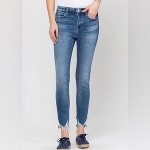 VERVET by Flying Monkey High Rise Frayed Ankle Skinny Jeans